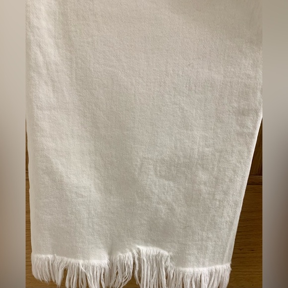 NWT INC DENIM WOMENS WIDE LEG HIGH RISE CROP BRIGHT WHITE FRAYED 8/29 - Picture 6 of 9